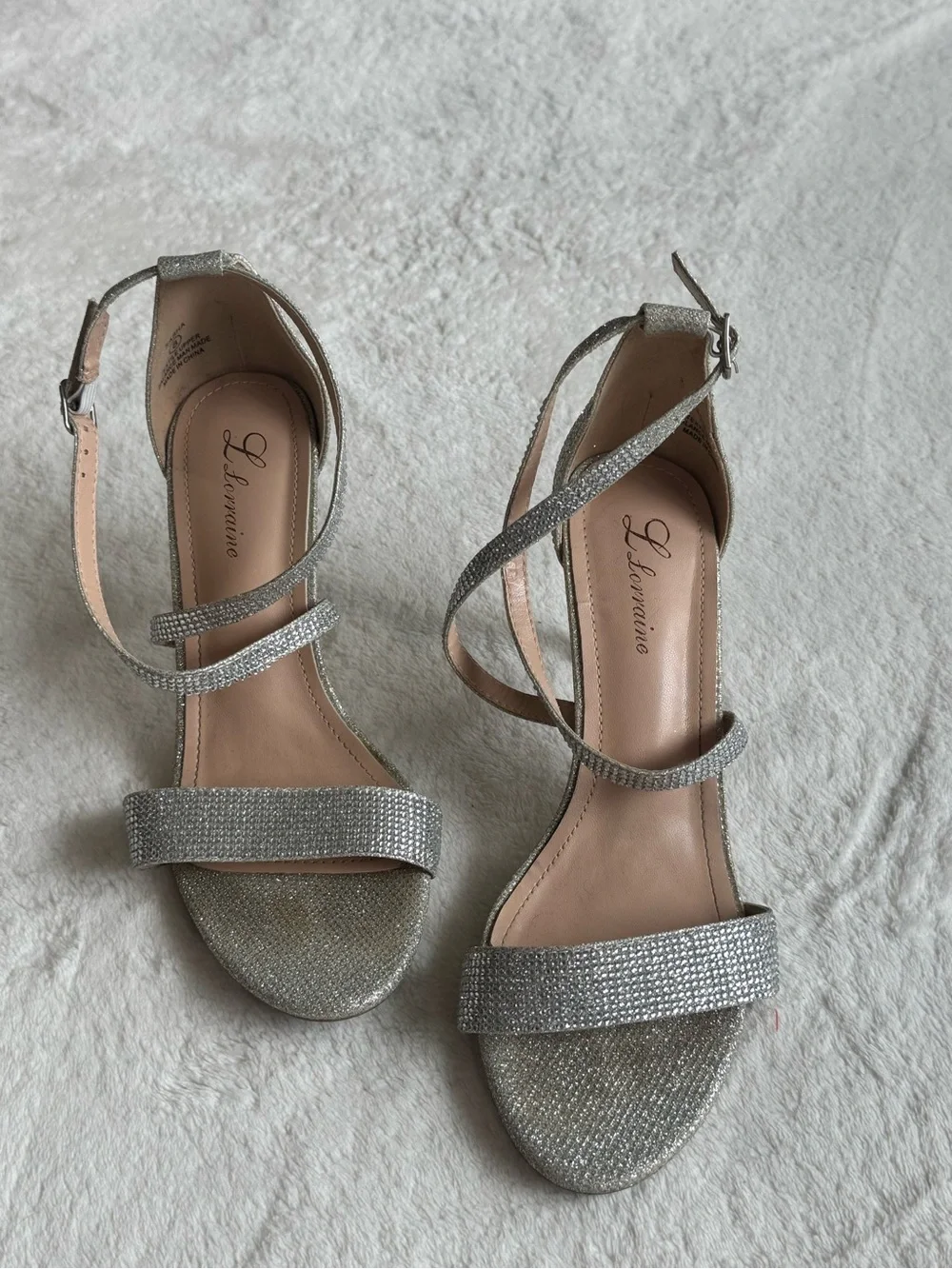 L. Lorraine Sheri Rhinestone Stiletto Heels — Size 8
